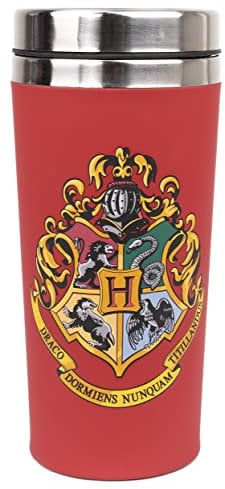 Harry Potter - Tazza da Viaggio HP - 450ml/15,5oz - Con Doppia Parete in Acciaio Inossidabile - Tazza da Caffè Caldo Freddo - Mantiene la Temperatura per 5 Ore - Merchandising Ufficiale Harry Potter