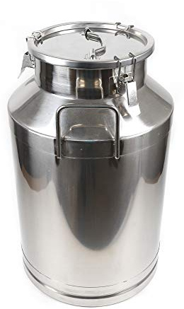 60 L /15.8 Gallon 304 Stainless Steel Milk Can Jug, Heavy Duty Milk Transport Cans Jug with Sealed Lid for Milk Storage Transportation (US Stock)