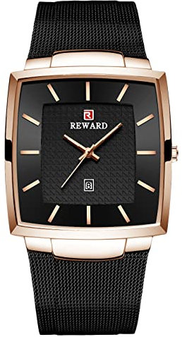 rorios Casual Herrenuhr Mode Uhren mit Edelstahlband Mesh Klassisch Analog Quarzuh für Herren Ultra Dünne Minimalistische Zifferblatt Armbanduhr