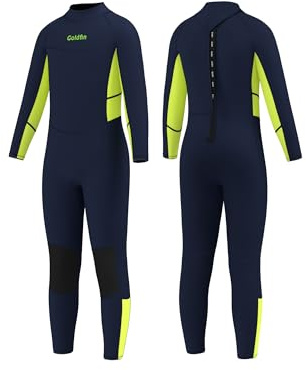 GoldFin Kids Wetsuit Youth Boy Girl 3mm Neoprene Wet Suits Green Size 14