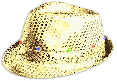 Chapeau Fedora LED clignotant - Taille unique The Glowhouse (doré)