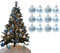 UKDeals Direct® Ice Blue Collection Weihnachtskugeln, Baumschmuck, Glitzer, matt, 12 x 38 mm Kugeln