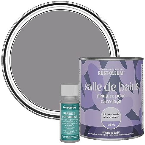 Rust-Oleum Purple Water-Resistant Bathroom Tile Paint in Satin Finish - Iris 750ml