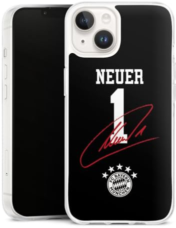 Silikon Hülle kompatibel mit Apple iPhone 14 Case transparent Handyhülle FC Bayern München FCB Manuel Neuer