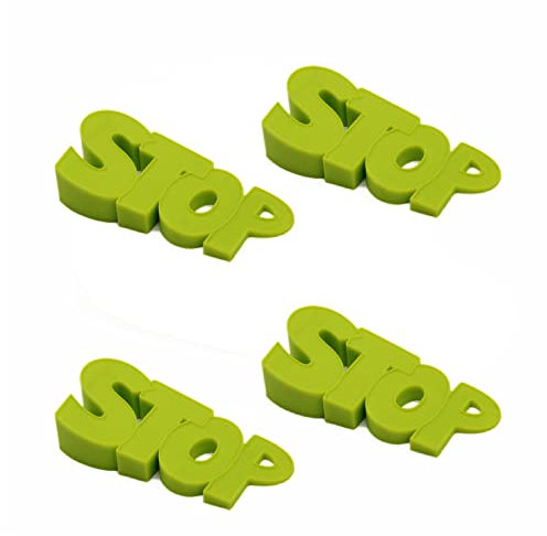 Rutschfester Türstopper, Silikon-Türstopper, Keilabsatz, flexibel, sichere Türkeile, Fingerschutz für Schlafzimmer, Zuhause, Büro, Grün, 4 Stück