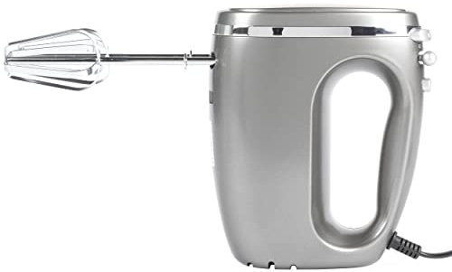 Salter EK4249COSVDEEU10 Cosmos Frusta elettrica - Sbattitore elettrico, cottura/cottura al forno, Include fruste e ganci per impastare, funzione di espulsione, 5 velocità, modalità turbo, grigio, 300W