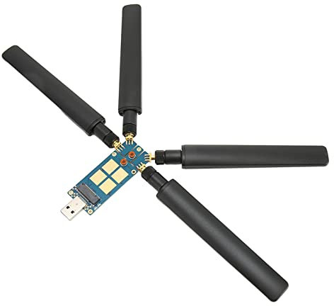 Yunseity 5G M.2 Key B auf USB 3.1 Adapter, 5G Dongle mit 4 Antennen, Kompatibel mit SIMCom, Quectel 5G Modulen, SIM82XX, RM50XQ Serie 5G Modulen