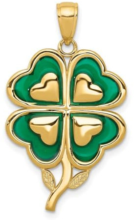 Halskette mit 4-blättrigem Kleeblatt-Anhänger, 20 mm, mit emaillierten Spitzen, Schmuck für Damen