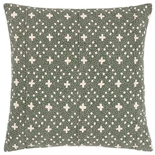 Yard Helm Polyester Filled Cushion (Lichen, 50 x 50 cm) | Soft textured washed cotton with a relaxed finish with a soft polyester filling for casual contemporary styling