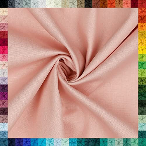 VmG-Store 2m Baumwollstoff Uni 100% Baumwolle Oeko-Tex KEINE Meterware über 70 Farben zur Auswahl (061 I Altrosa)