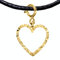 Herz Schmuck Gold Anhänger mit Halsband, Handgefertigter Charm Schmuck Silber 925 für Armband, Halskette - Herzkette für Zeichen der Liebe, Love, PRIDE Fashion (Silber Vergoldet, Herzanhänger)