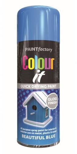 Inspired Essentials - All Purpose Aerosol Spray Paint 400ml Quick Drying Spray, Fast Dry and Excellent Coverage for Metal, Wood, Plastic and More (1, Beautiful Blue)