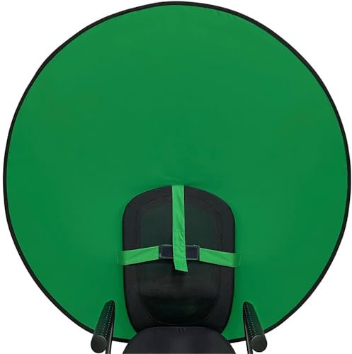 YUOCU Greenscreen Stuhlhintergrund, 142,2 cm (56 Zoll) tragbarer faltbarer Hintergrund, Greenscreen-Chromakey-Hintergrund für Fotografie, Streaming-Gaming, Webcam, Zoom, Video-Chats, Videokonferenz,