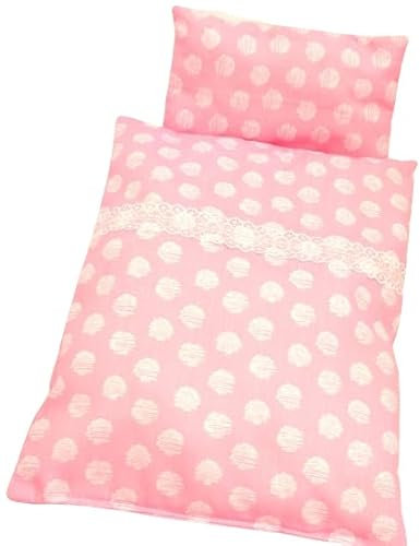 Puppenwäsche Rosa Maria, Baumwollpuppenwäsche, Bettdecke und Kissen Puppenwäscheset, Bettdecke und Kissen für Puppe