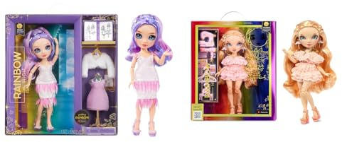 Rainbow High Fantastic Fashion Puppe - Violet Willow & Modepuppe – Victoria Whitman - Hellrosa Puppe mit Sommersprossen