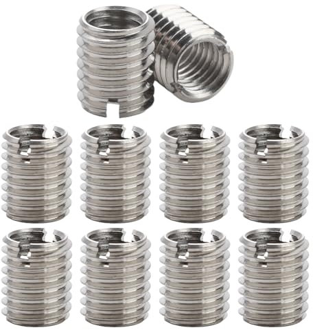10 Piezas Insertos Roscados M8 a M10, Insertos de Tuercas Reductor de Rosca de Acero Inoxidable, Manguito de Reparación de Tuercas Reductoras Autorroscante M8 X 1,25 y Rosca Macho M10 X 1,5