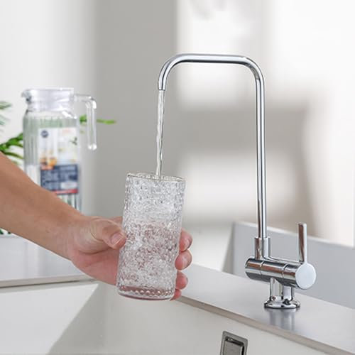 Grifo Abatible Cocina para Filtro Agua Osmosis Giratorio 360° Grifo Monomando Fregadero Solo Agua Fria,cromo