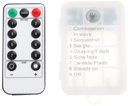 ANDRESLAD Remote Control Light String Battery Box for Fairy Lights Battery Operated Reliable Box Multi-Mode String Lamp for Wireless Remote and Decorative Scenarios