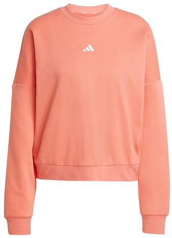adidas Damen Essentials SMALL Logo Feel Cozy Relaxed FIT Sweatshirt, semi Turbo/White, S