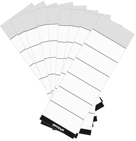 OFFCUP 110 Stück Ordnerrücken Selbstklebend 6x19cm Breite Ordner Etiketten Selbstklebend Weiß Ordner Rückenschilder Ordnerrücken Aufkleber für Büro Schule Haushalt Bibliothek