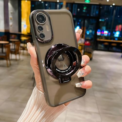 YANJIEER ESONG Transparent Handyhülle für Xiaomi 12 LITE Magnetische Ring Ständer Schutzhülle für Damen Herren, Ultra Dünne Bumper Silikonhülle Shiny Cover Stoßfeste Case Silber