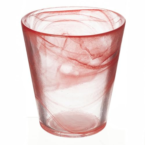 Set 6 Bicchieri acqua conici 250 ml in vetro, rosso, Alabastro | Superficie sfumata