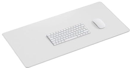 HUANGSHIJUNOUS Tapis de Souris Minimaliste for Ordinateur Portable, Bureau, Femme, Tapis de Souris de Jeu, Dessous en Caoutchouc antidérapant(Silver,50x100 cm)