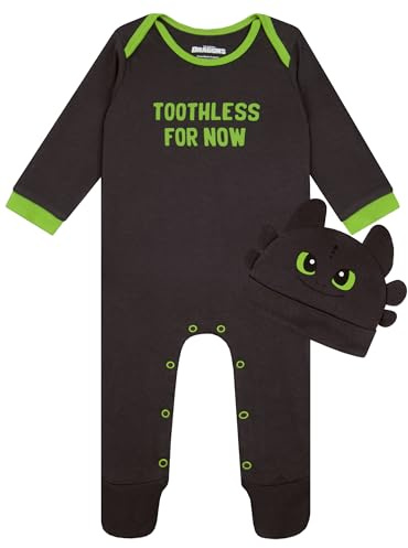 How To Train Your Dragon Baby Grow And Hat, Toothless Babygrow, Toothless Onesie, Baby Boys' Sleepsuits, Ages 3 To 24 Months