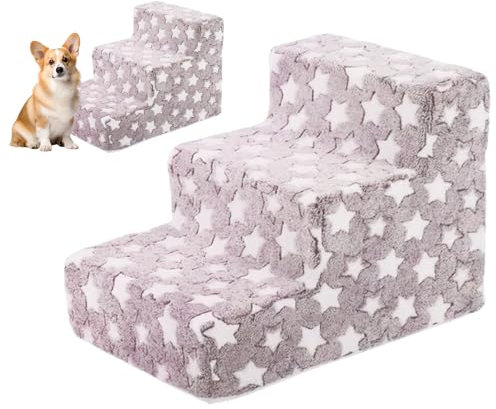 Misaakoeq Escalones para Perros para Cama - Escalones Mascotas 3 Niveles para Perros y | Rampa Mascotas Antideslizante Estable Accesorio Mascotas Razas Pequeñas Mayores