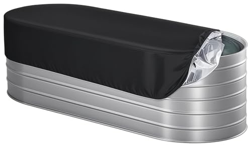 Machify 420D wasserdichte Poolabdeckung für oberirdische Pools, ovale Form, Sonnen- und Staubschutz, Aluminium-Basis, ganzjährig geeignet