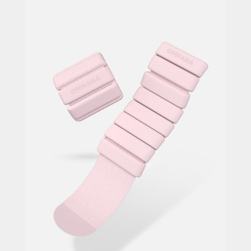 OMNANA Gewichtsmanschetten aus Silikon (2x0,5 kg oder 2x1 kg) – Knöchelgewichte & Handgelenkgewichte für Fitness, Yoga, Pilates & Physiotherapie – Ankle Weights für Joggen, Aerobic & Krafttraining