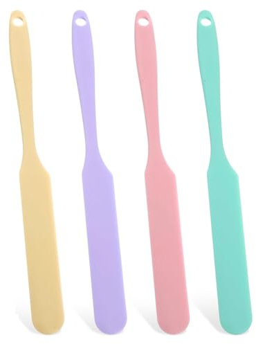 4Pcs Small Silicone Spatula,Spatula Baking Scraper Jar Shovel Cake Cream Butter Scraper,for Scraping Icing Sugar,Bread Cream,Jam