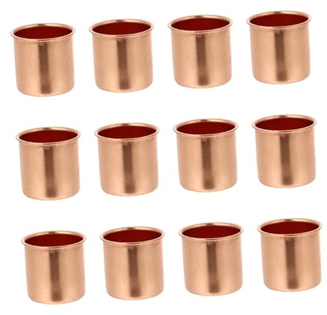 Weihnachtskerzenbecher aus Eisen Rot, Weihnachten Party | Wiederverwendbar und Formstabil, Kompakte Becher für Heimdeko, Schlicht Glatte Optik, 10 Stück Zufälliger Stil