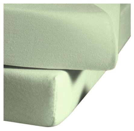fleuresse Jenny C klassisches Jersey-Spannlaken, 100 Prozent Baumwolle, mit praktischem Rundumgummi, Fb. Jade, Größe 150 x 200 cm, auch passend für 140/160 x 200