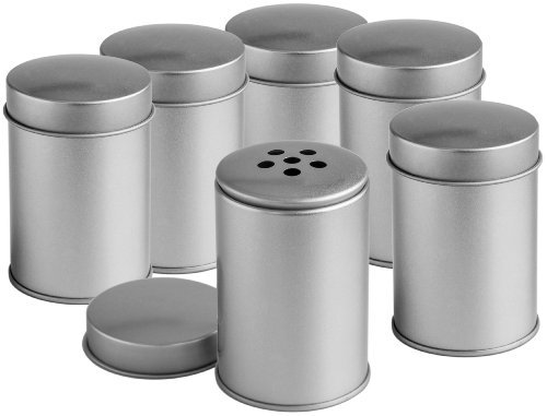 Rimoco 6er Pack Gewürzdosen mit grobem Streueinsatz und Deckel | Ideal für grobe Gewürze oder Kräuter| Höhe: je ca. 8,6 cm, Ø je ca. 5,8 cm | BPA-frei und lebensmittelecht