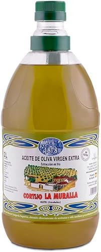 Aceite de Oliva Virgen Extra Cortijo la Muralla - Variedad Arbequina ? AOVE Recolección temprana - Extracción en frío - Muy frutado y aromático - Botella 2 Litros con asa.