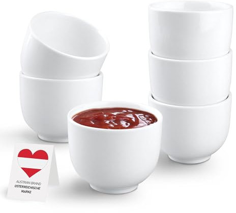 Urban Lifestyle Dip Schälchen Sana 120 ml – Dipschalen Set aus hochwertigem Porzellan – Servierschalen Set & Tapas Schalen Set für Snacks, Saucen und Vorspeisen, langlebig und robust