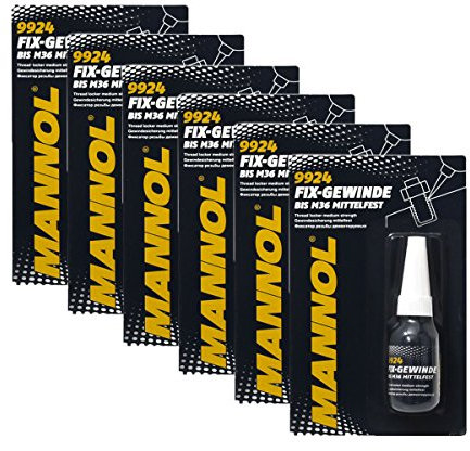 6X MANNOL 9924 Fix-Gewinde Mittelfest Schraubenkleber 10ml