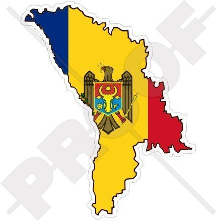 MOLDAWIEN Moldauische Karte-Flagge 106mm Auto & Motorrad Aufkleber, Vinyl Stickers