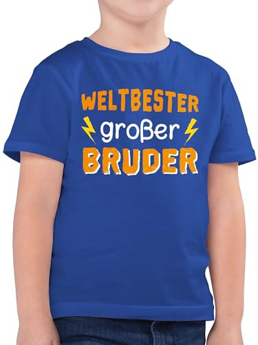 Kinder T-Shirt Jungen - Ich Bin EIN großer Bruder Strichmännchen - 116 (5/6 Jahre) - Royalblau - Geschenk für großen Big Brother Tshirt große brüder bro Shirt Shirt+großer+Bruder
