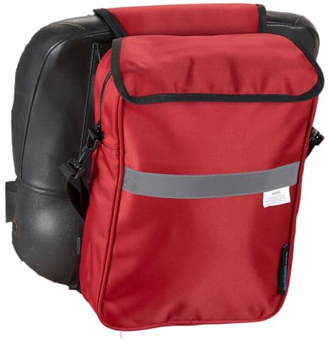 Ducksback Deluxe Zipped Shopping and Storage Bag for use with mobility scooters - colour Red