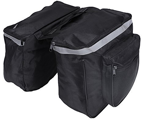 Sacoches de Vélo Arrière, 25L Double Sacoche de Selle pour Porte-Bagages de Vélo Imperméable Sacoche de Siège Arrière de Vélo Pliable pour Cyclisme Voyage