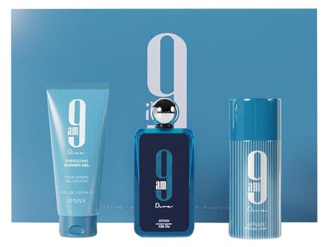 Afnan 9 Am Dive Parfüm Geschenkset - Eau de Parfum (96.4 g), Shower Gel (142.7 g), Deodorant (142.7 g)