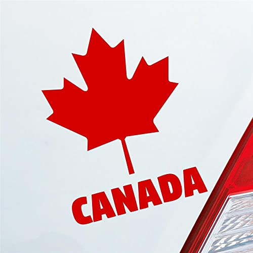 Hellweg Druckerei Auto Aufkleber Kanada Canada Ahornblatt Maple Leaf Urlaub Car 10x13 cm Rot Sticker Heckscheibenaufkleber