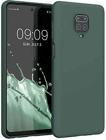 kwmobile Hülle kompatibel mit Xiaomi Redmi Note 9S / 9 Pro / 9 Pro Max Hülle - weiches TPU Silikon Case - Cover geeignet für kabelloses Laden - Moosgrün