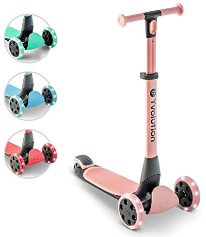 Yvolution Y Glider Nua Tretroller mit DREI Rädern, zusammenklappbar, für Kinder ab 3 Jahren, Rosa