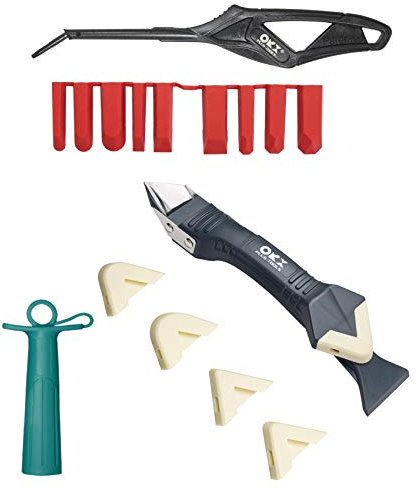ORXPLUS Tools 3-in-1 Silikon-Abdichtungswerkzeuge, 9 Größen Pads, Abdichtungswerkzeug-Set, Dichtungskappe, 5 Größen Pads, tolles Werkzeug für Küche, Badezimmer, Fenster, Waschbeckenverbindung