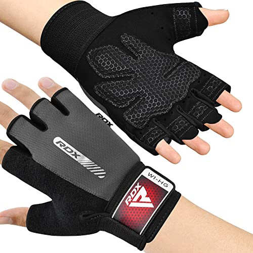 RDX Gants de Fitness Respirant Anti-dérapant, Gant Masculation Sport Soutien au Poignet Protection Paume Forte Adhérence Workout Entrainement Fitness Gymnastique Powerlifter Gym Gloves Halterophilie