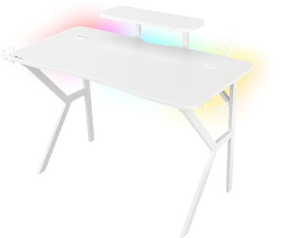 Genesis Mesa Gaming Holm 320 RGB Blanca Carbono