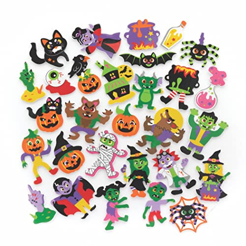 Baker Ross FE734 Halloween Schaumstoff Sticker - 200 Stück, Moosgummi Aufkleber für Kinder zum Basteln, Gestalten und Dekorieren